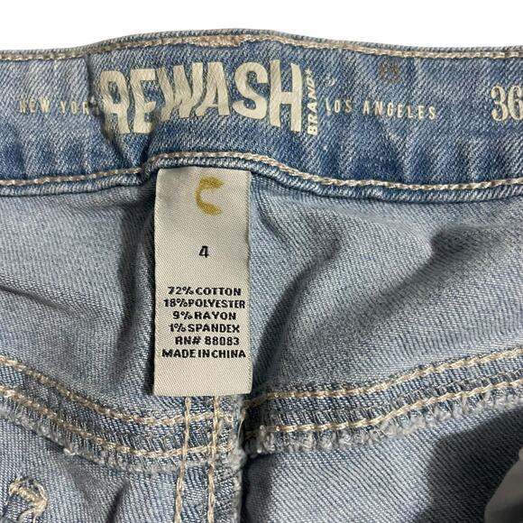 Rewash Womens Denim Jean Shorts Size 4 The Girlfriend Stretch Zip Fly Light Wash - Picture 4 of 10